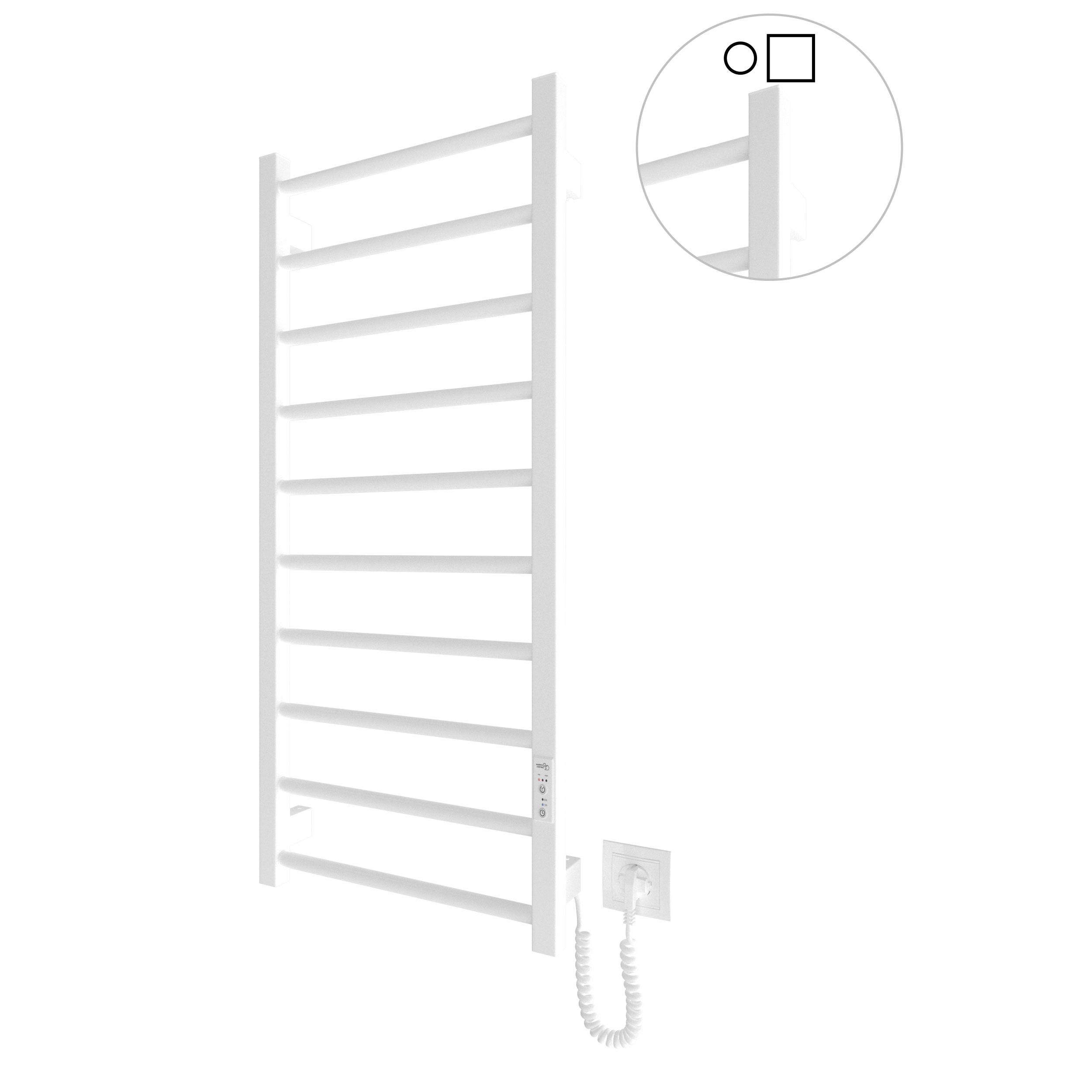 Radiador Toallero Eléctrico Seco HYGGE FAMILY Modelo LEEDS, Bajo Consumo de 970x430 mm Color BLANCO MATE