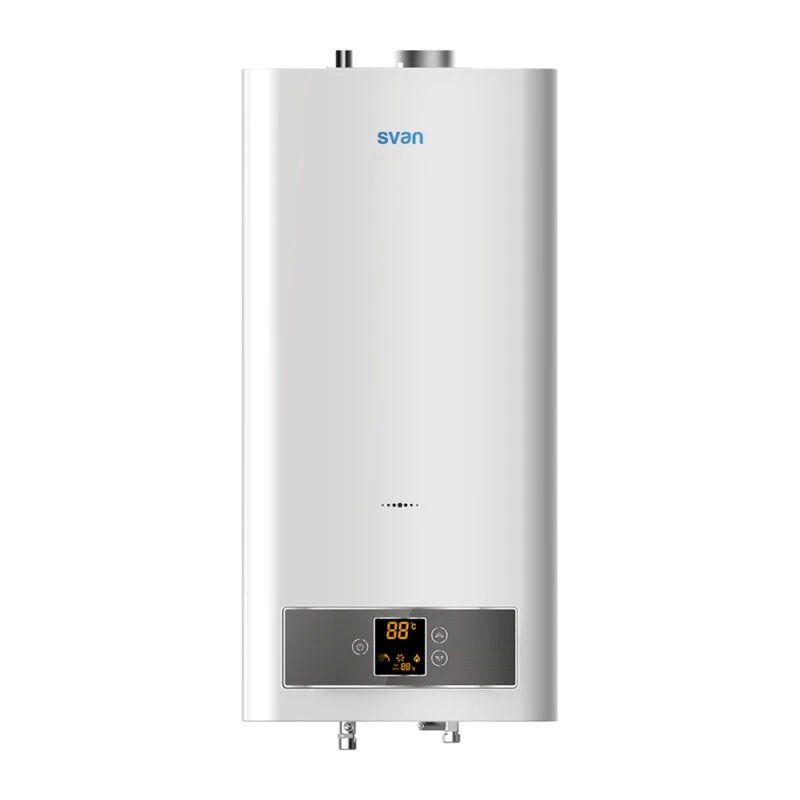 Calentador a gas 11L/min Gas butano 45W Encendido Automático SVAN SCE1100ADB  | Táctil, Blanco