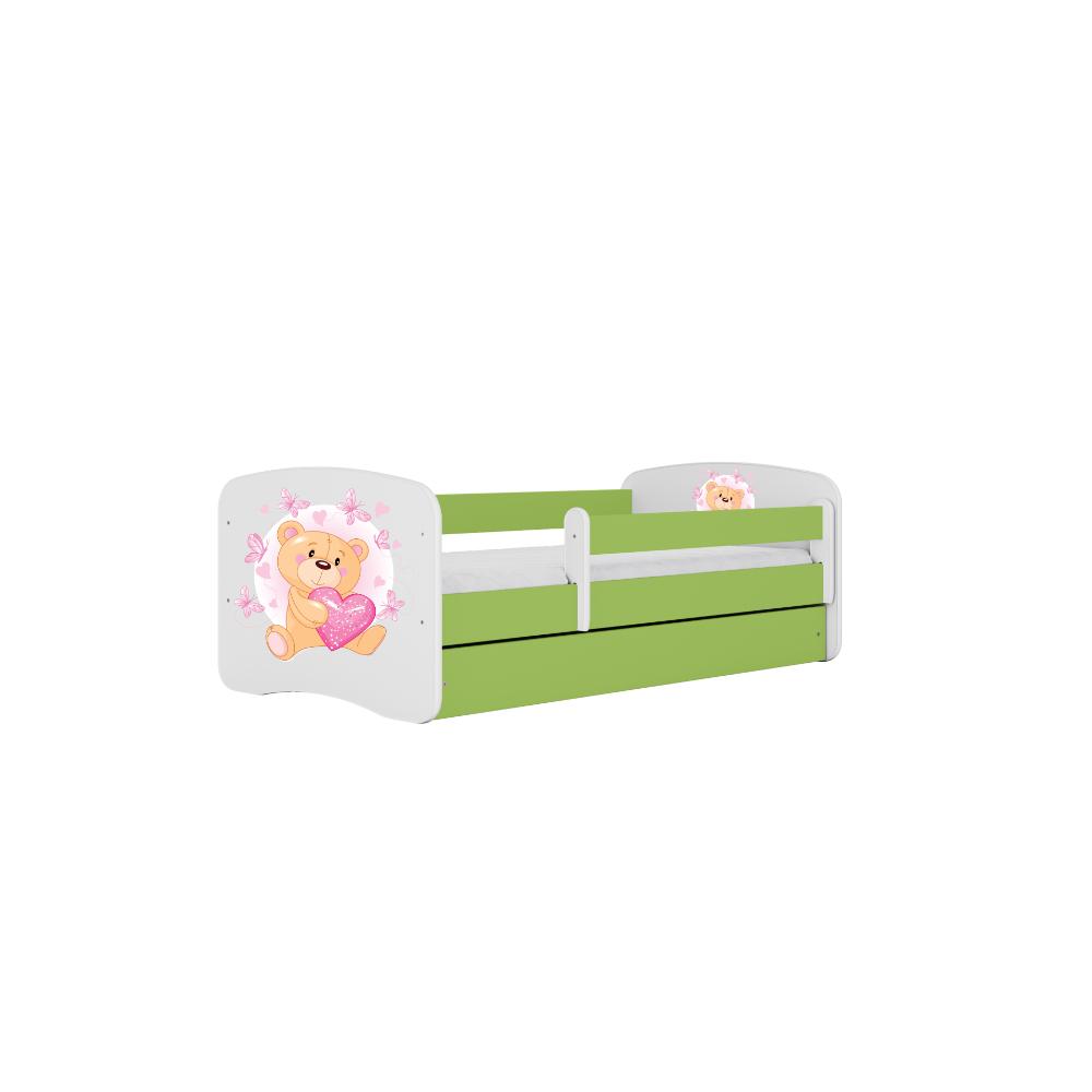 Cama 140 x 70 cm Kocot Kids com gaveta Babydreams Teddybear Butterflies Green