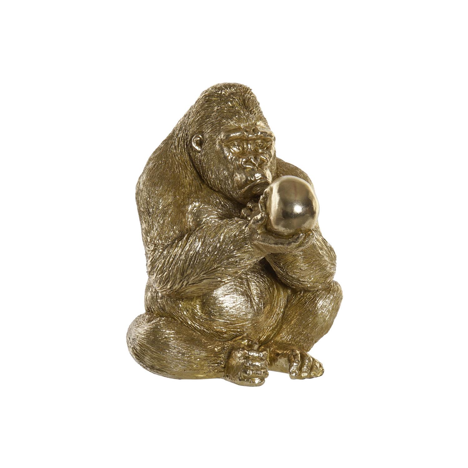 FIGURA RESINA 33X33X43 GORILA DORADO RF170827