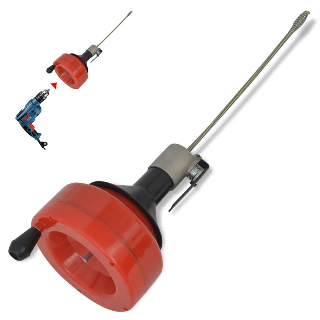 vidaXL Limpiador de tuberías de operación manual/taladro 8 m