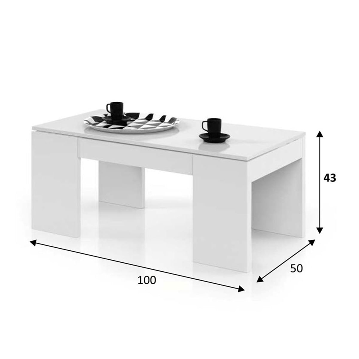 Mesa de centro elevable Kendra 42/54x100x50 cm
