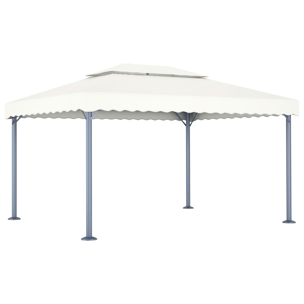 vidaXL Cenador Aluminio Jardín Toldo Terraza Gazebo Exterior Pabellón Color Crema,  Antracita, y mas