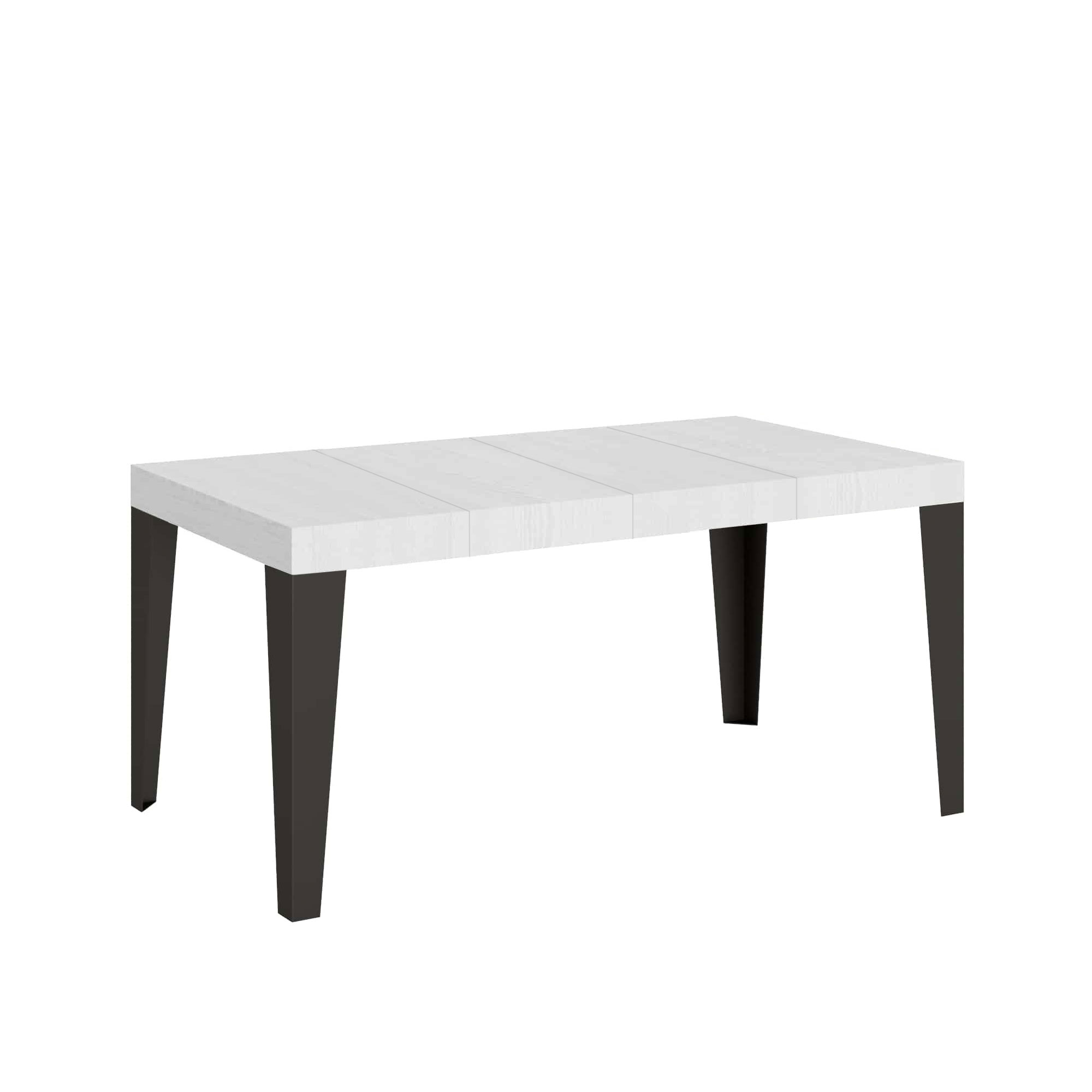 Mesa extensible 130/390x90 cm Flame Premium fresno blanco con patas antracita - Itamoby