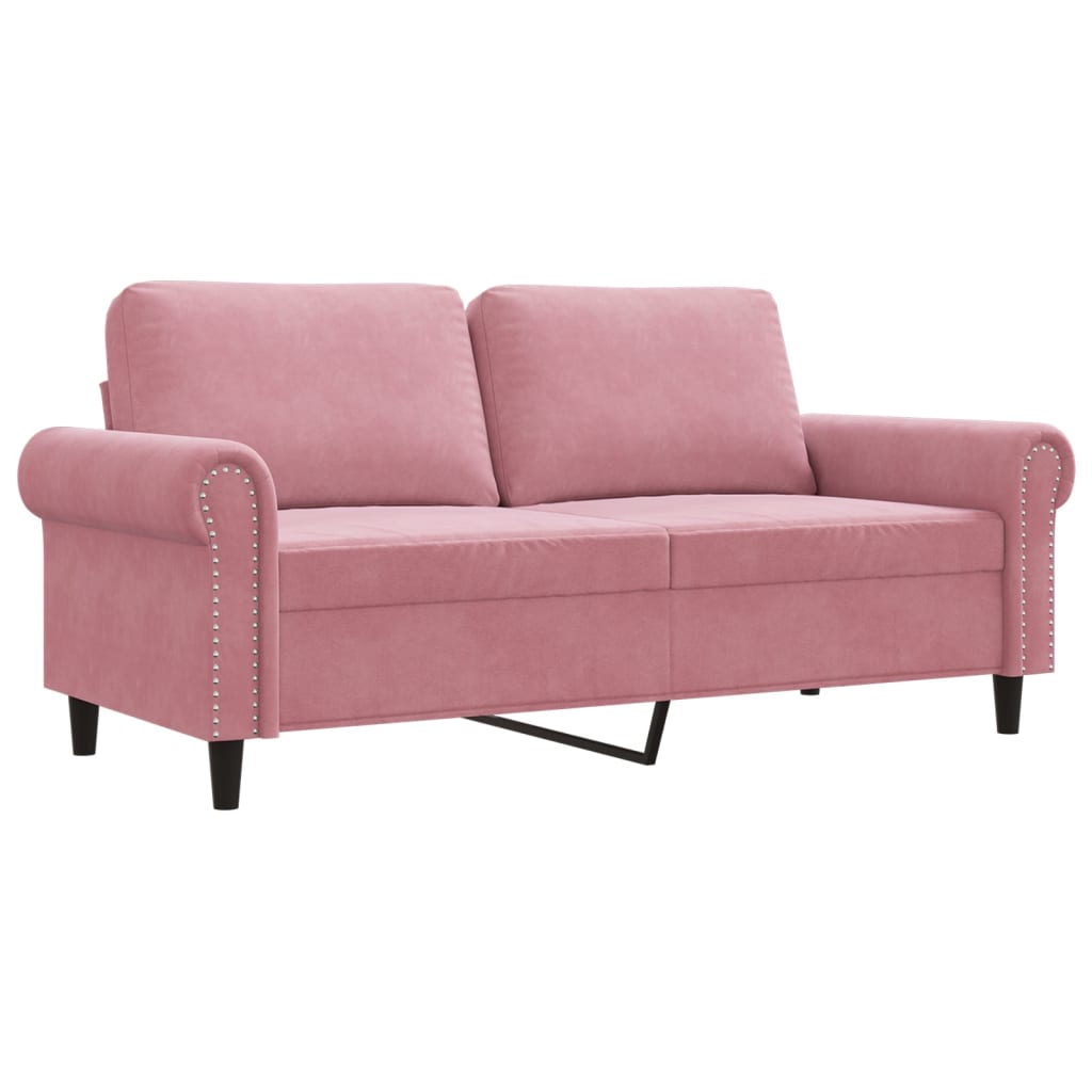 vidaXL Sofá de 2 plazas terciopelo rosa 140 cm