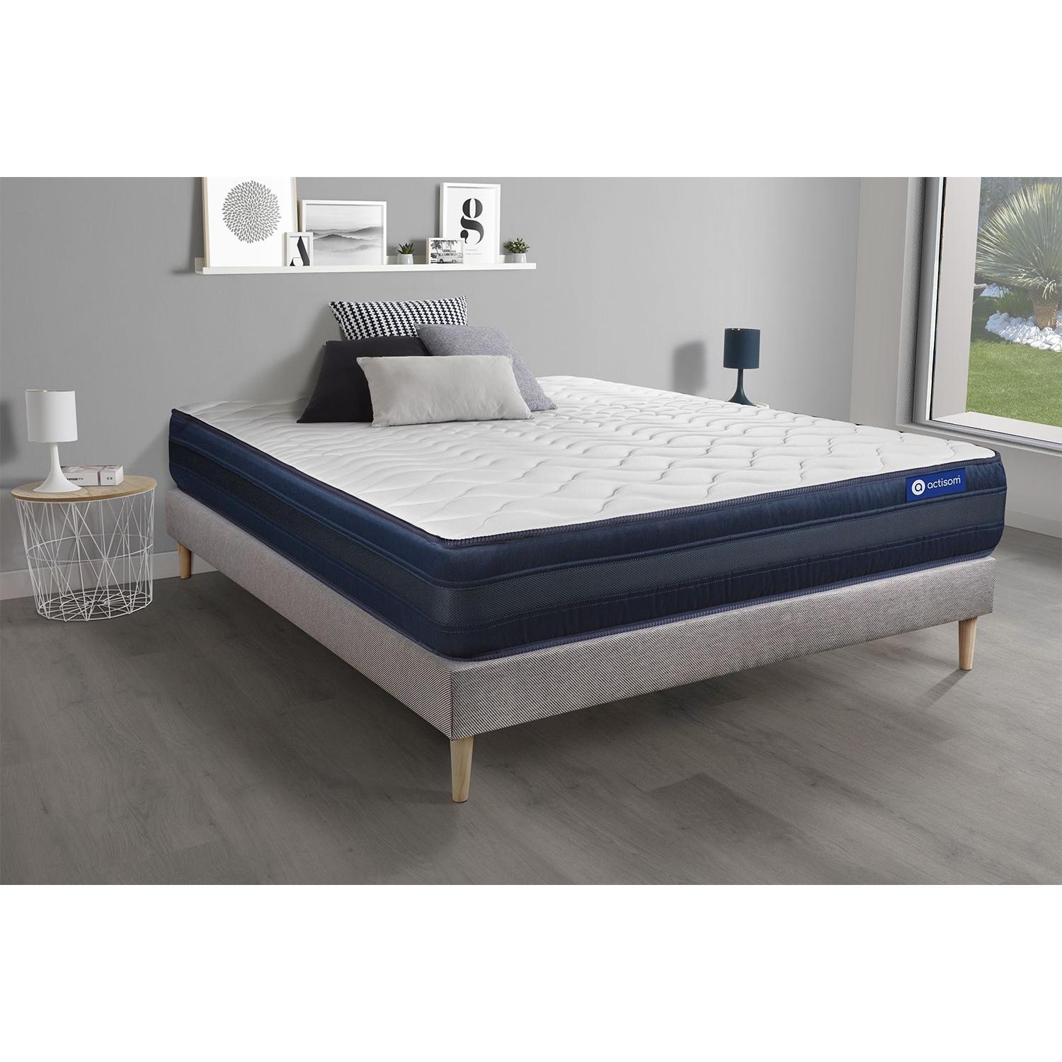Pack colchón Actimemo tech 120x195cm + Somier, espuma viscoelástica, 5 zonas de confort