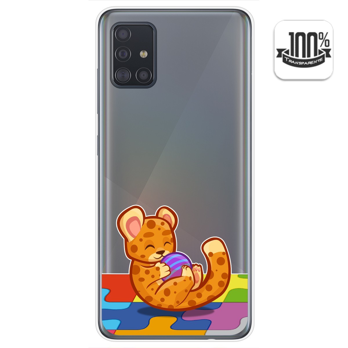 Tumundosmartphone Funda Gel Transparente Samsung Galaxy A51 5G Diseño Leopardo