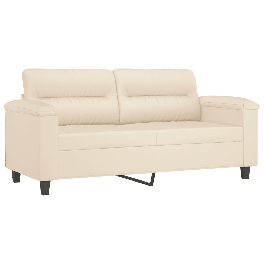vidaXL Sofá de 2 plazas de tela de microfibra beige 140 cm