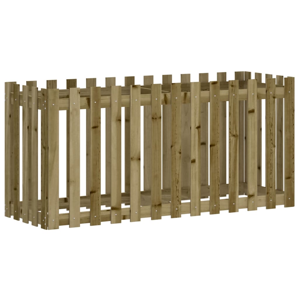vidaXL Arriate elevado jardín valla madera impregnada pino 150x50x70cm Color Pino natural,  Pino blanco,  Pino negro y mas