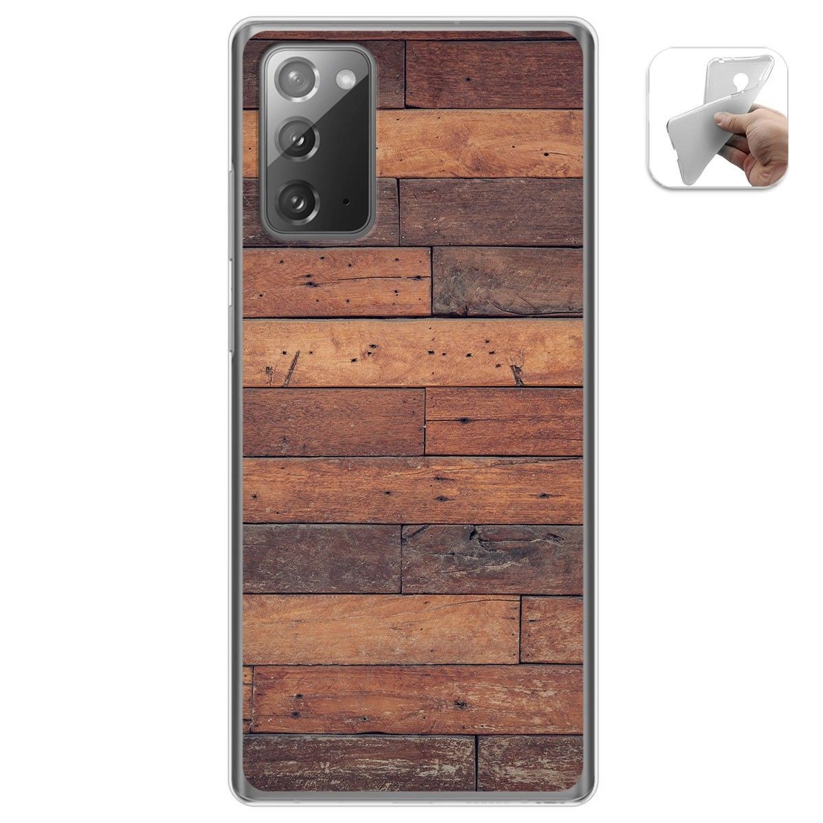 Tumundosmartphone Funda Gel Tpu para Samsung Galaxy Note 20 diseño Madera 03 Dibujos