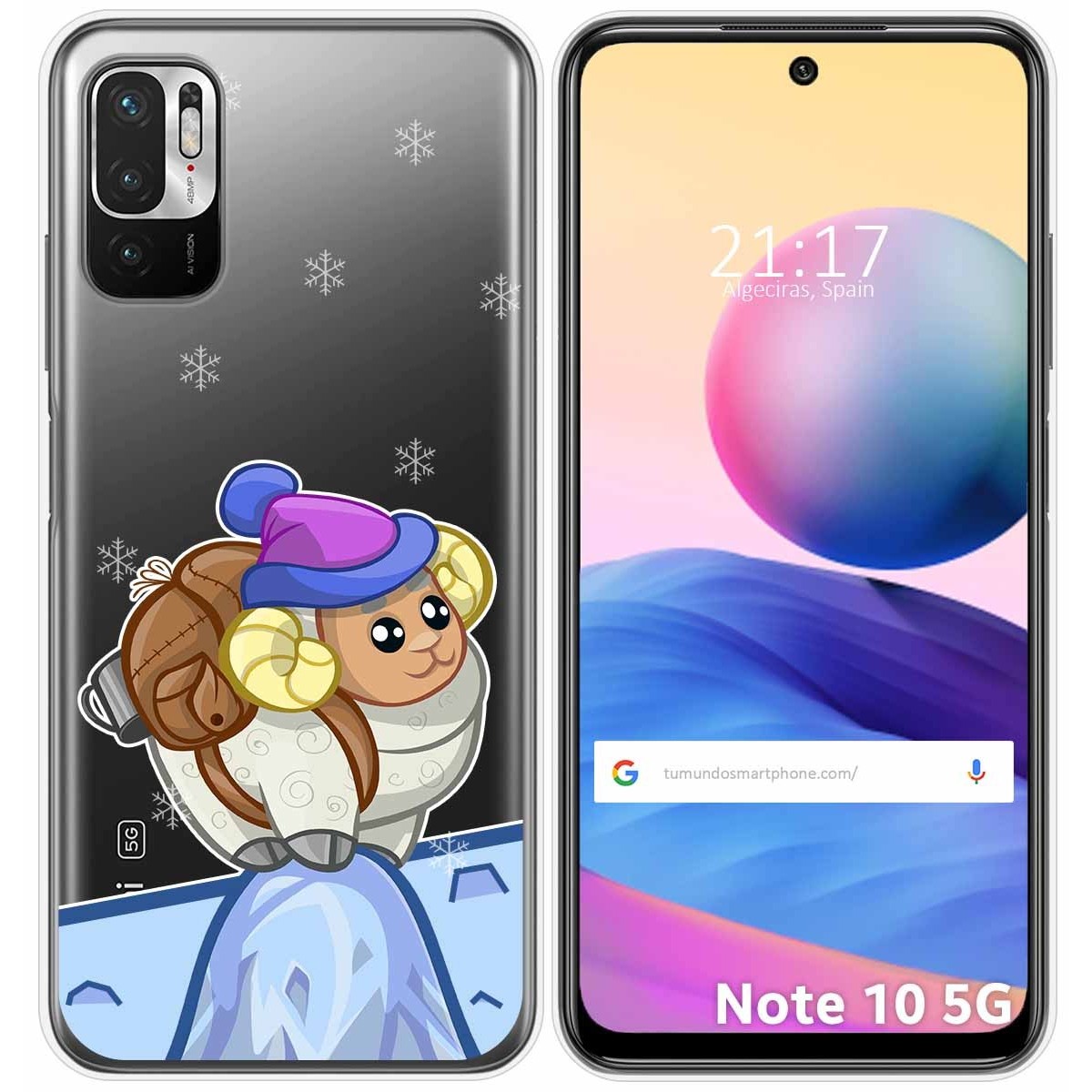 Tumundosmartphone Funda Gel Transparente para Xiaomi Redmi Note 10 5G / POCO M3 PRO 5G diseño Cabra Dibujos