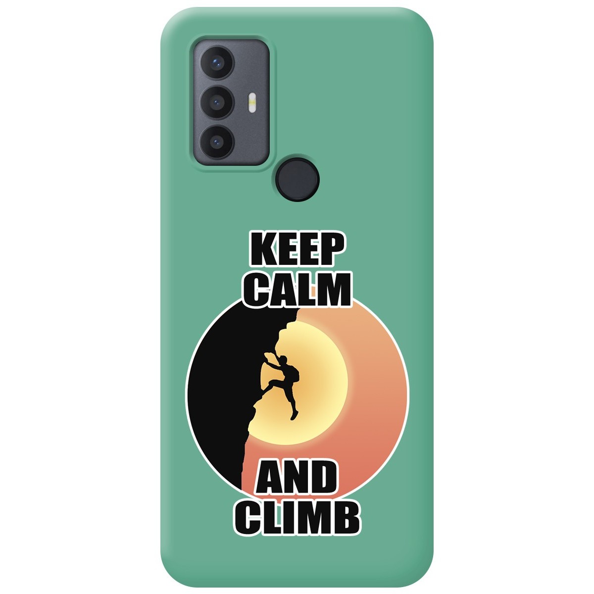 Funda Silicona Líquida Verde para TCL 30 SE / 30E / 306 diseño Hombre Escalada Dibujos