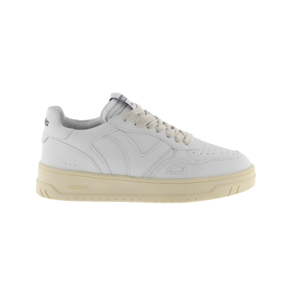 Victoria Seúl Zapatillas de efecto piel blanco monocromo con puntera perforada 1257100