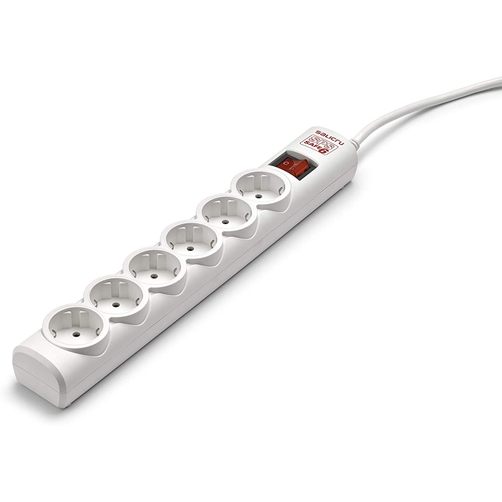 Regleta con interruptor Salicru SAFE 6/ 6 Tomas de corriente/ Blanca SALICRU SLC-SPS SAFE 6
