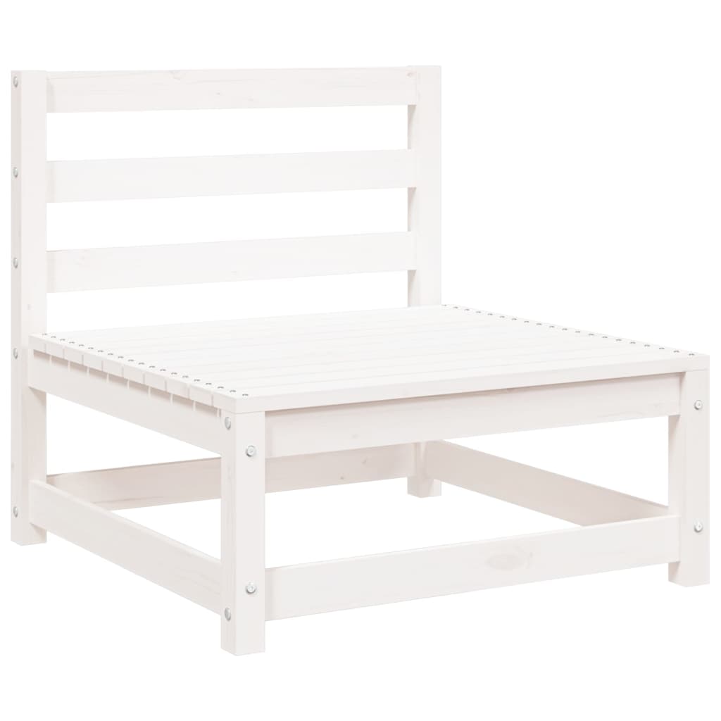 vidaXL Sofá jardín sin reposabrazos madera de pino blanco 70x70x67 cm