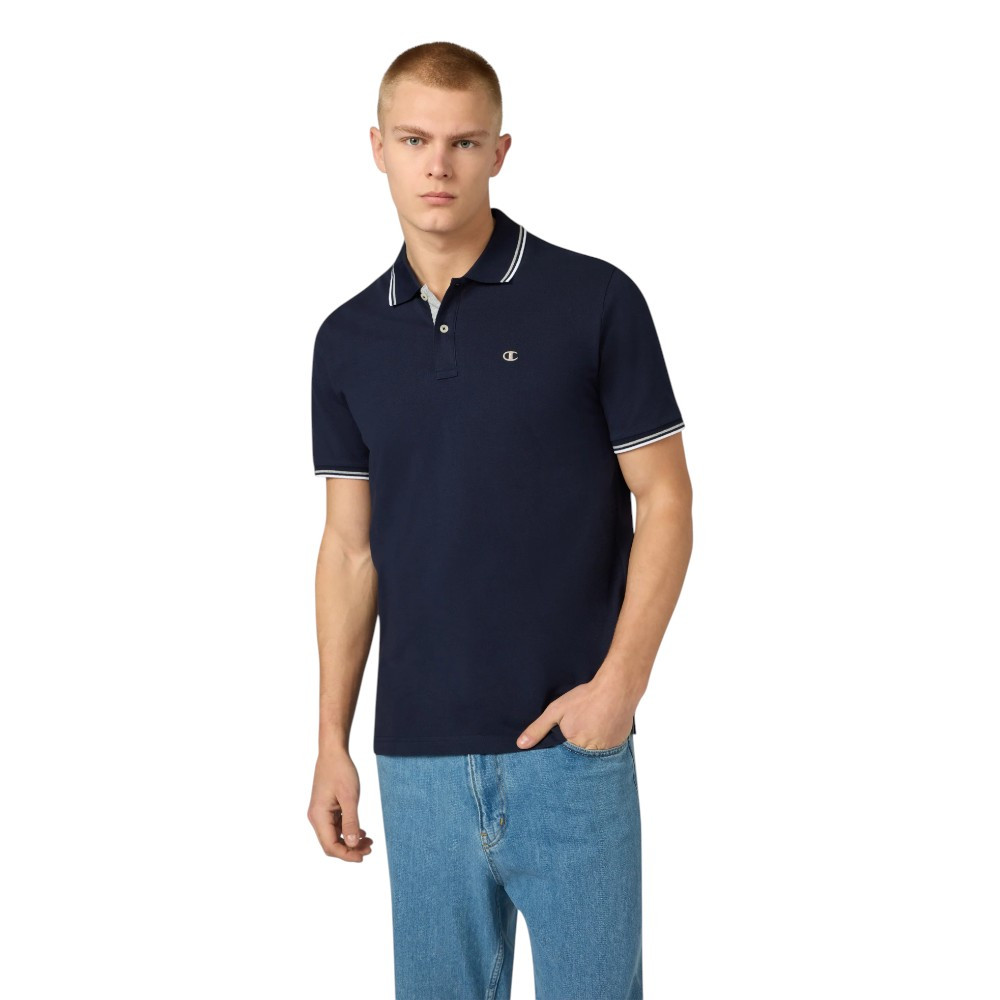 Polo Champion Pique Algodon Azul Marino 220897-Bs561 Casual Camiseta Hombre