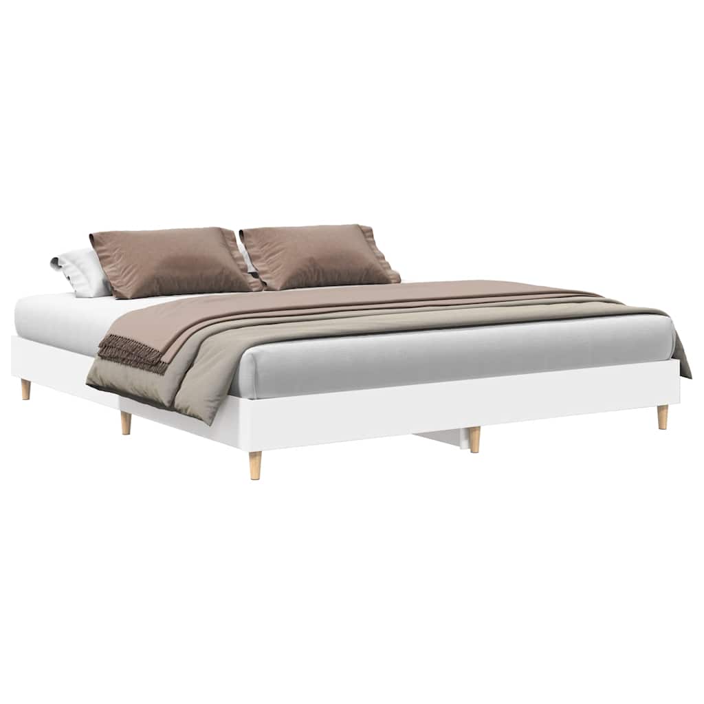 vidaXL Cama sin colchón blanca 180x200 cm madera de ingeniería