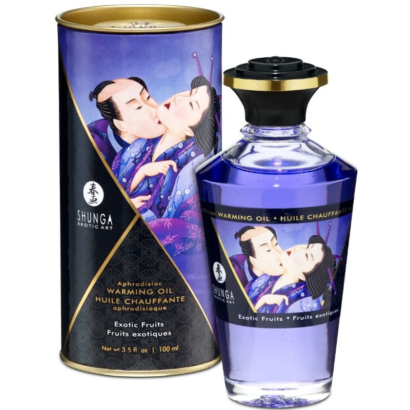 SHUNGA ACEITE MASAJE AFRODISIACO EFECTO CALOR SABOR FRUTAS EXOTICAS 100 ML