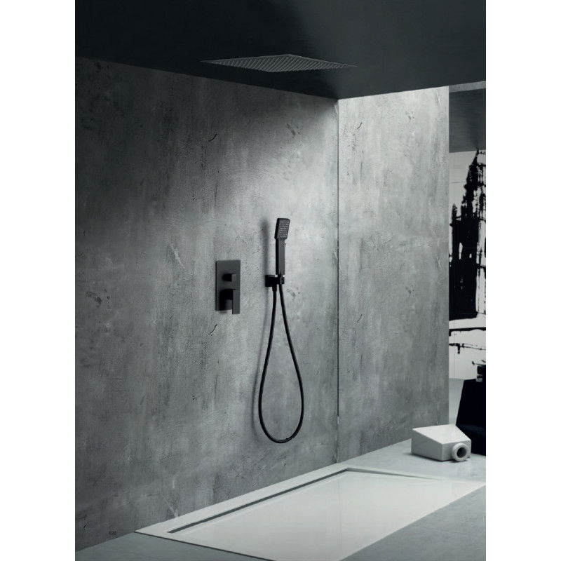 Imex Volga GET015/NG conjunto de ducha monomando moderno con acabado negro mate