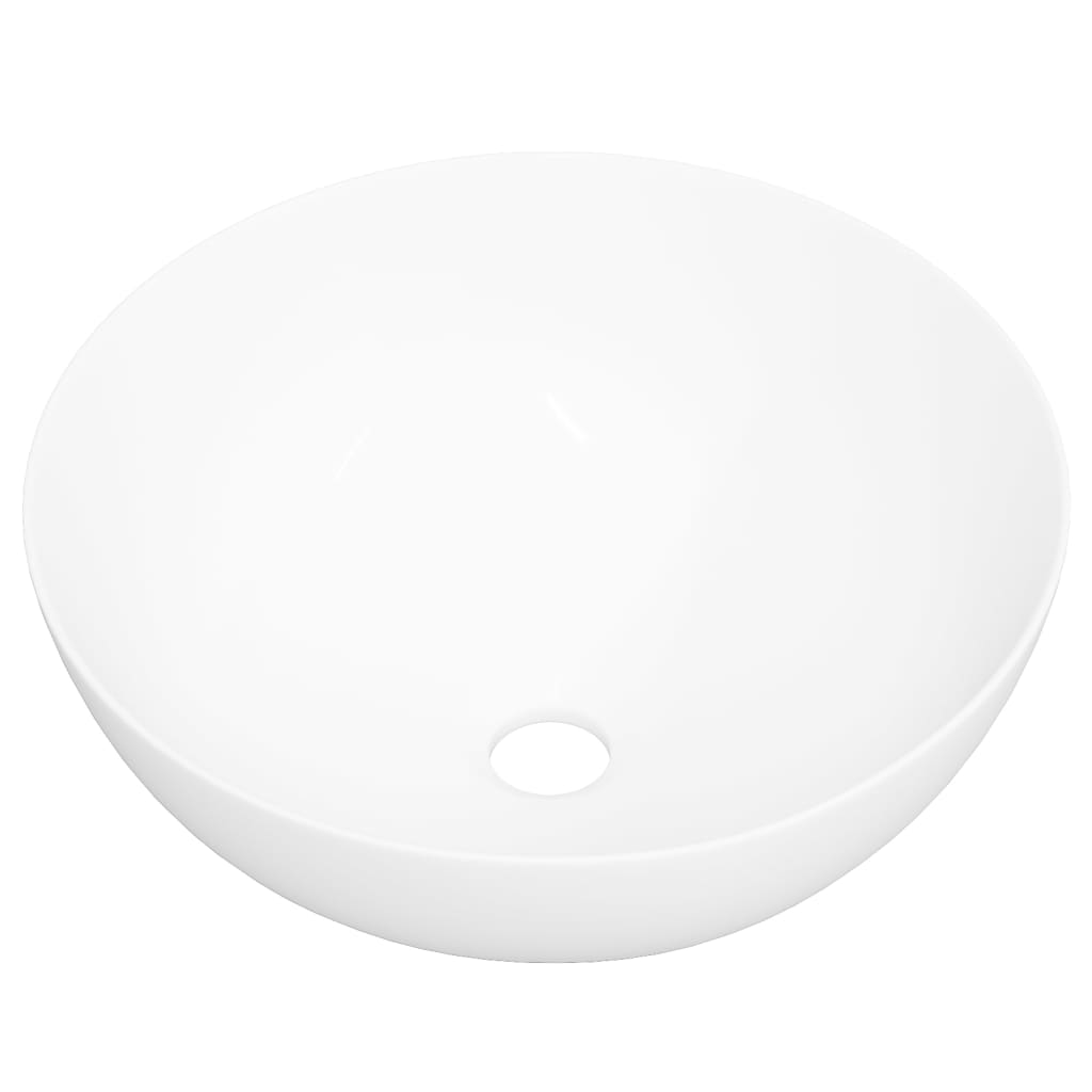 vidaXL Lavabo redondo de cerámica blanco 36x15 cm