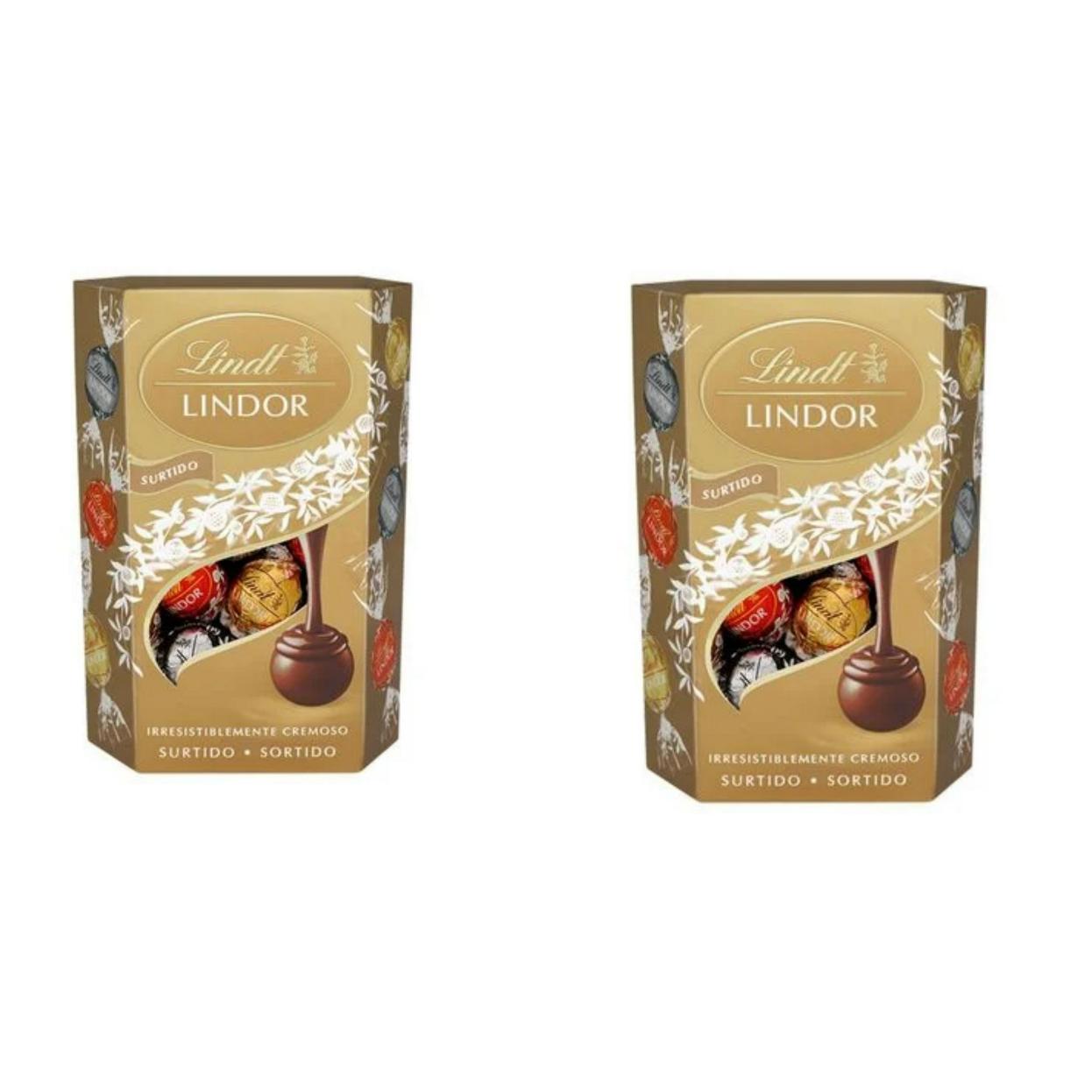Lindt, Lindor - Lindt, Lindor Bombones Lindt Packs de 2 o de 4 Unidades - Rojo Cornet | Surtido Cornet | 70% Cacao Cornet | Caramelo con Sal Cornet | Nuxor de Chocolate Negro | Nuxor Chocolate con Leche