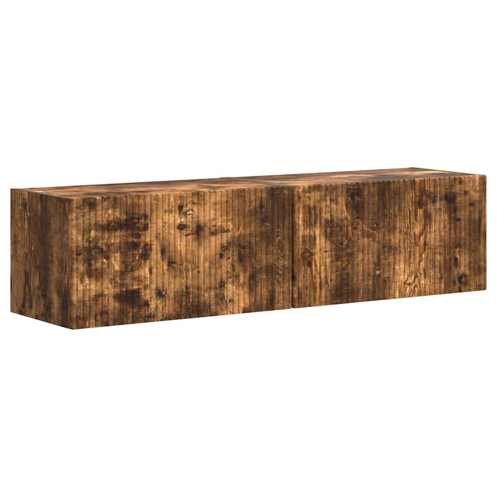 vidaXL Mueble de TV Montado en la Pared 2 uds. Madera de ingeniería Multicolor