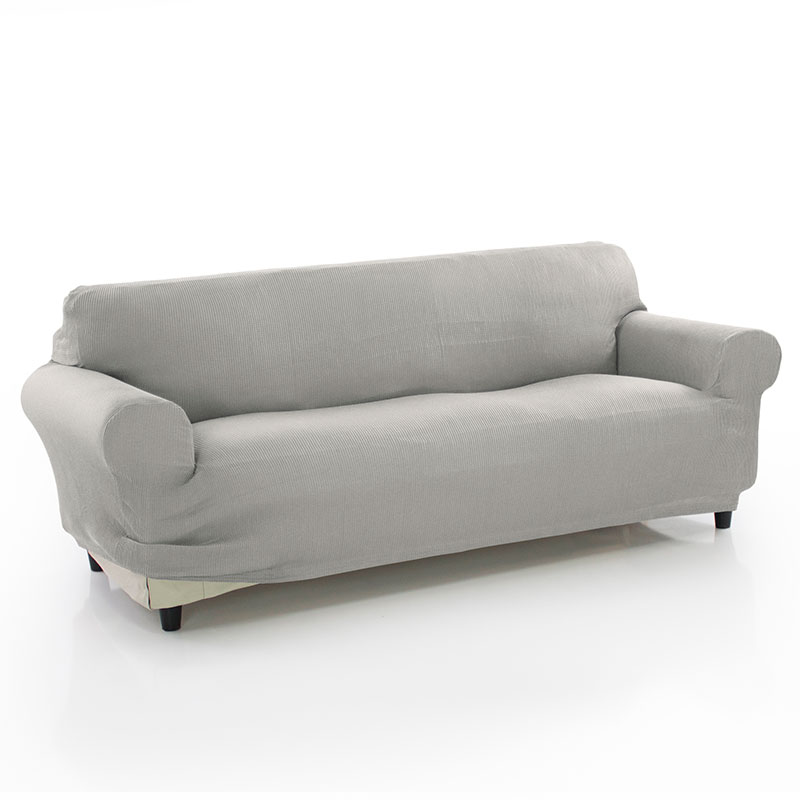 MAXIFUNDAS FUNDAS DE SOFA & CHAISE LONGUE - Funda de Sofá Elástica Strada 4 Plazas Perla con Montaje Fácil y Composición de Calidad