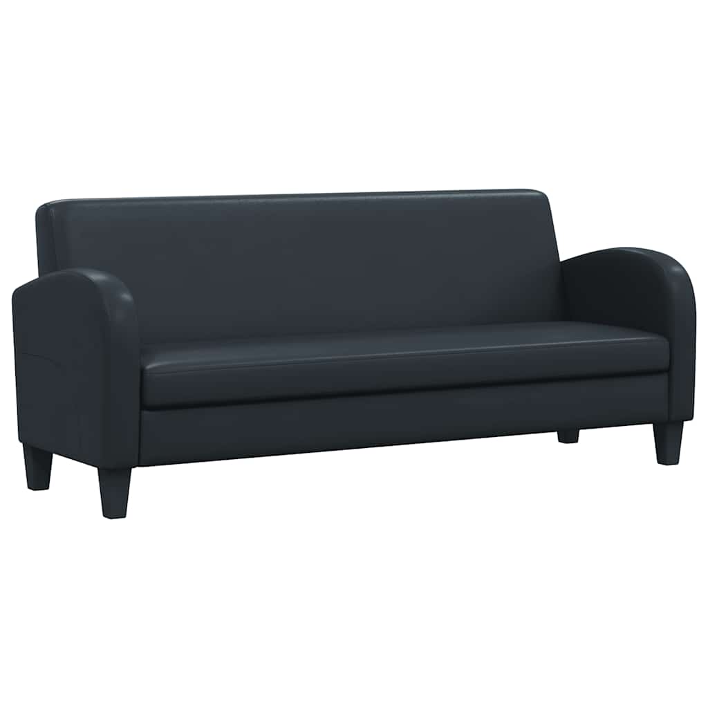 vidaXL Sofá 3 plazas cuero artificial negro
