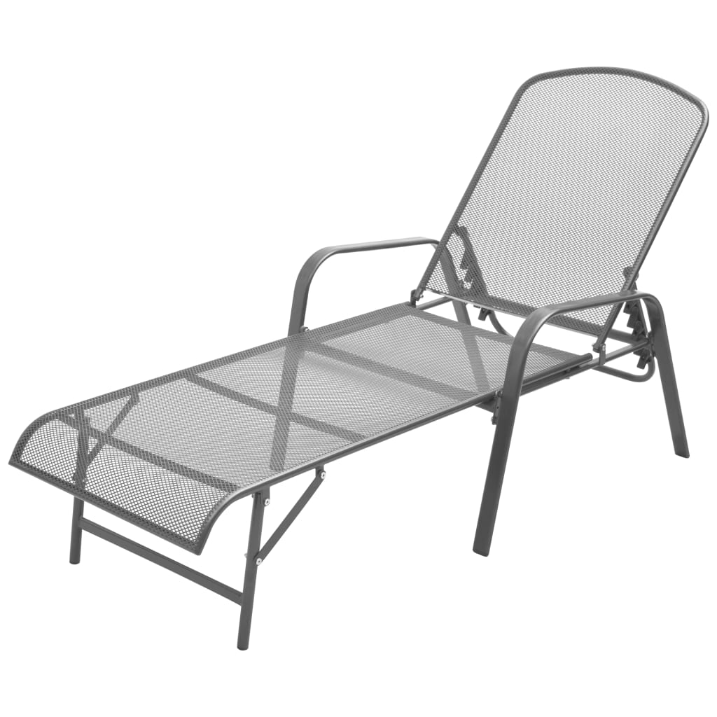 Vidaxl Tumbona de Acero para Exterior - Ideal para Jardín, Playa, Piscina y Terraza