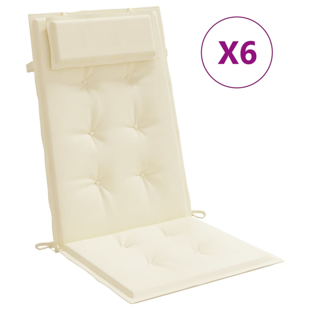 Cojines de Silla con Respaldo Alto 6 Uds Tela Oxford Color Antracita, Crema, Rojo - Vidaxl