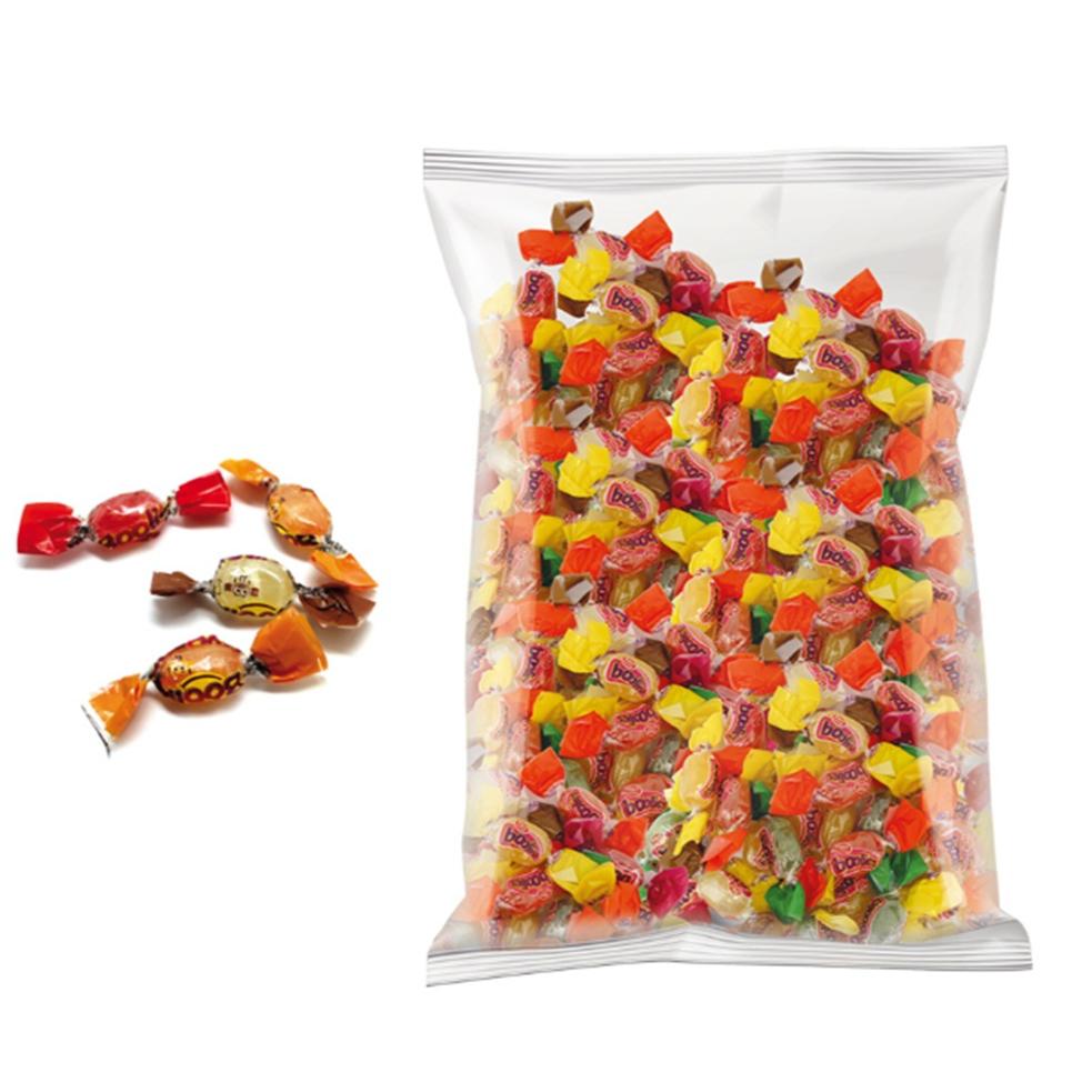 Caramelos Frutas Boolies - Bolsa de Kilo - Caramelos con Sabor a Fresa, Naranja, Manzana, Limon y Piña - Caramelos Duros con Azucar - Envueltos Individualmente