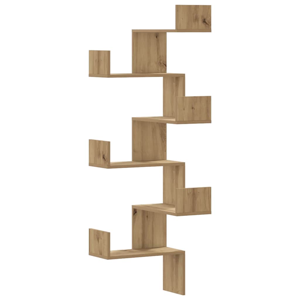 vidaXL Estantería de pared esquina madera roble artisan 45x45x147 cm