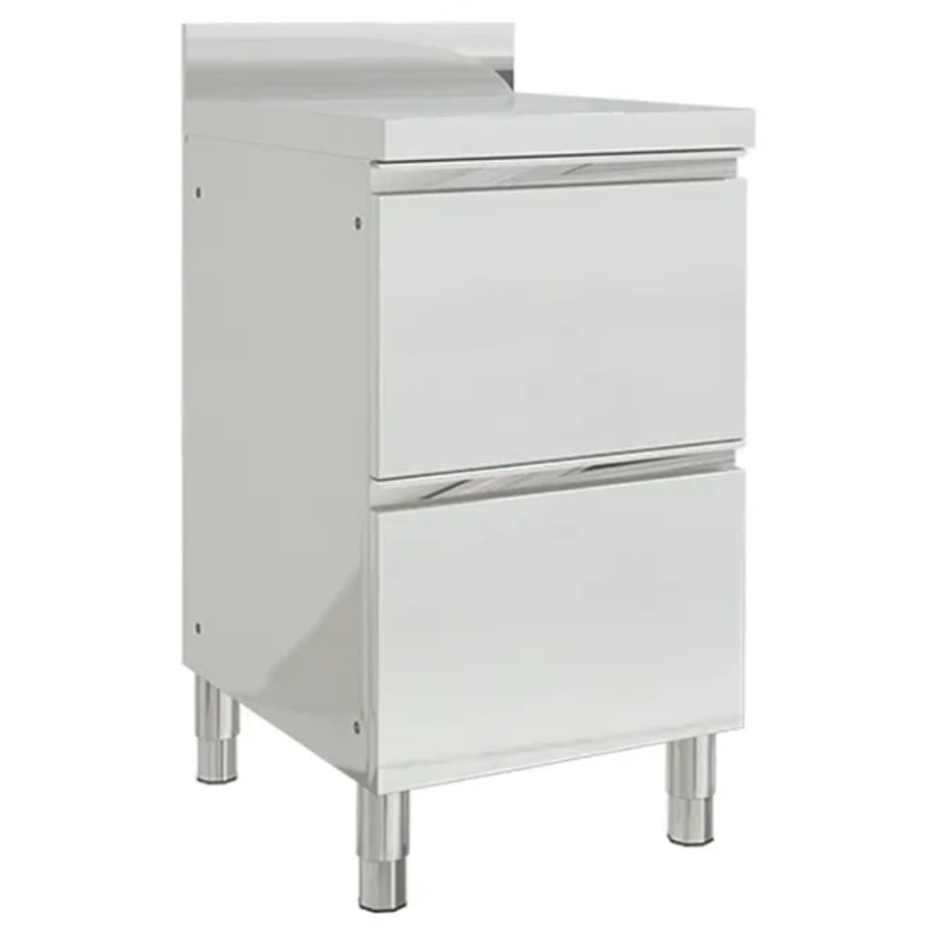 vidaXL Armario de Cocina Comercial con Cajones Acero Inoxidable Restaurante Modelo Armario con 2 cajones, Armario con 3 cajones