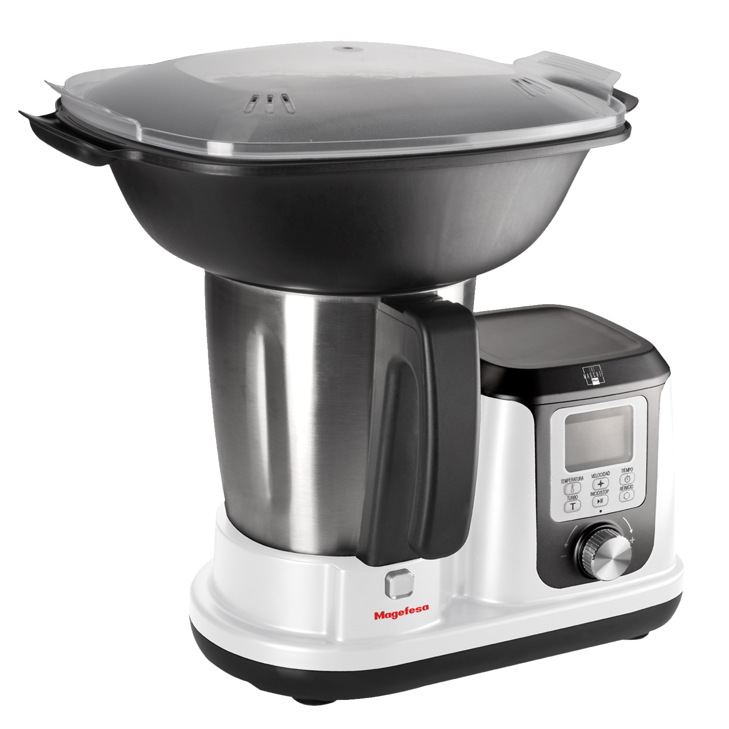 MAGEFESA MAGCHEF WHITE PLUS Robot de Cocina Multifunción Blanco de 3,3L, Incluye Recetario, Batidor y Más, 23 Funciones