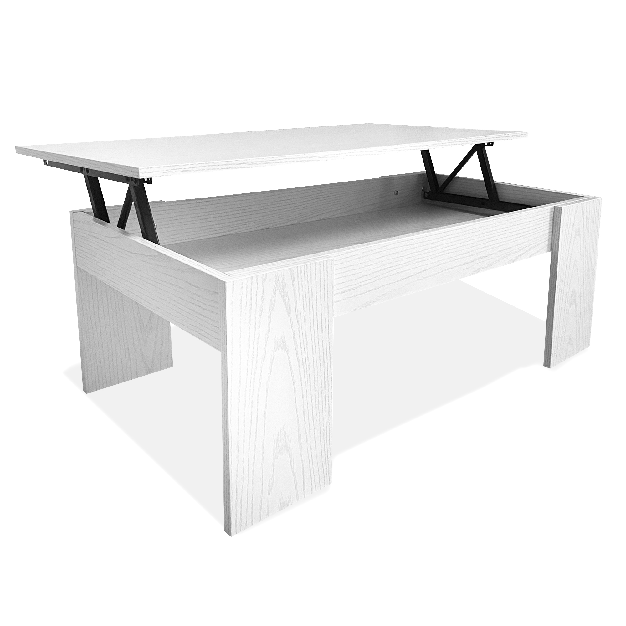 Mesa de Centro Elevable Nyana Home | Mesa Multifuncional con Almacenaje Oculto | Tapa Superior Elevable | Salón Cuarto de Estar | Fácil Apertura | Bisagras Metálicas | Funcional y Versatil