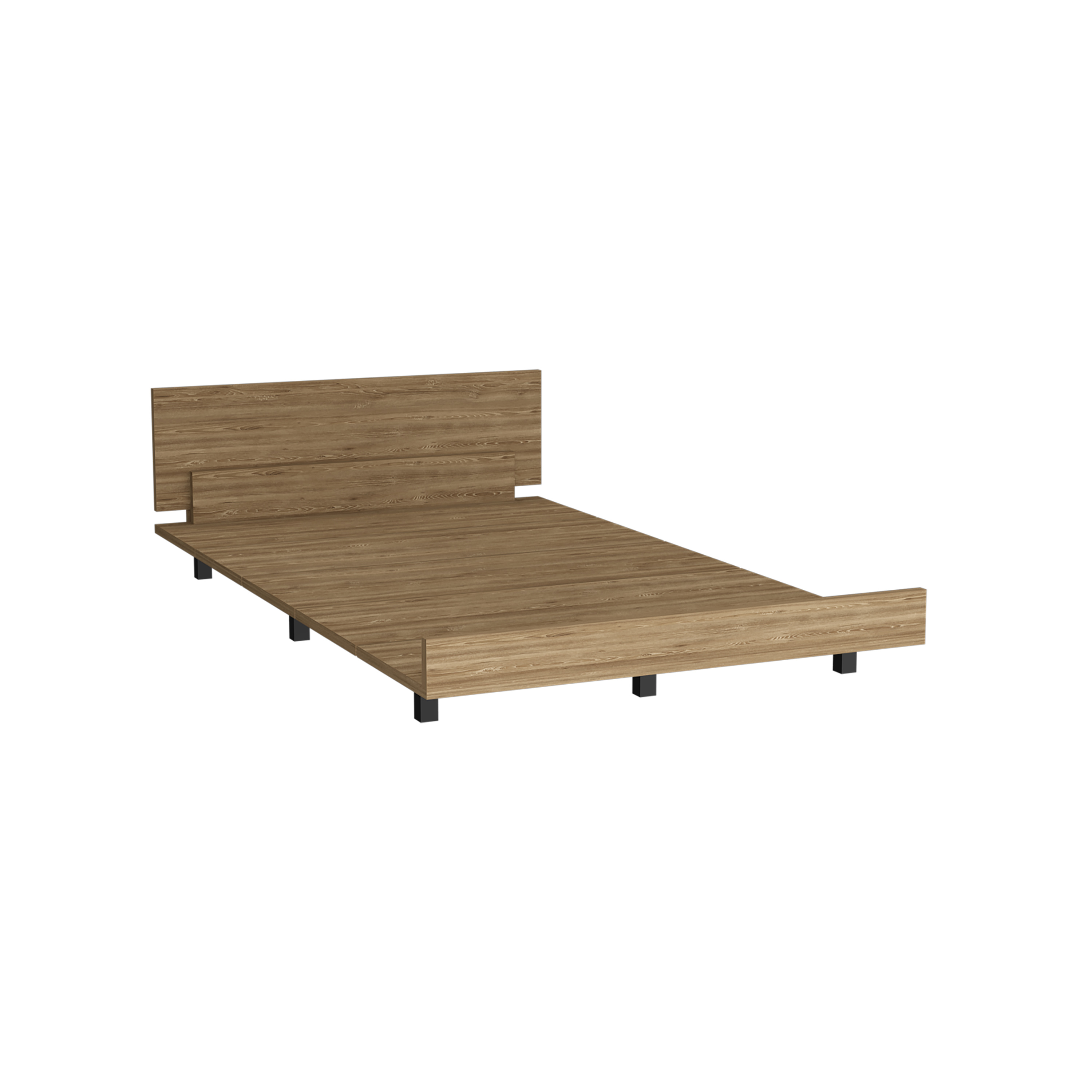 TUHOME Base Cama Sencilla Kaia, con marco, Miel Madera manufacturada Dormitorio-Cama