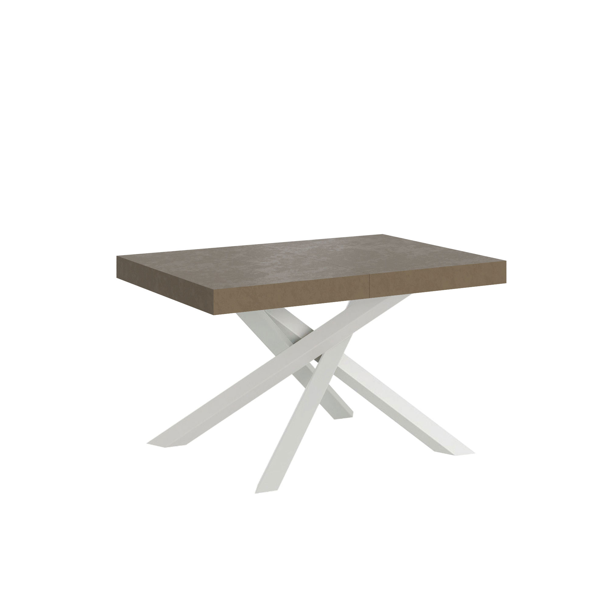 Mesa extensible 90x120/380 cm Volantis gris paloma estructura blanca - Itamoby