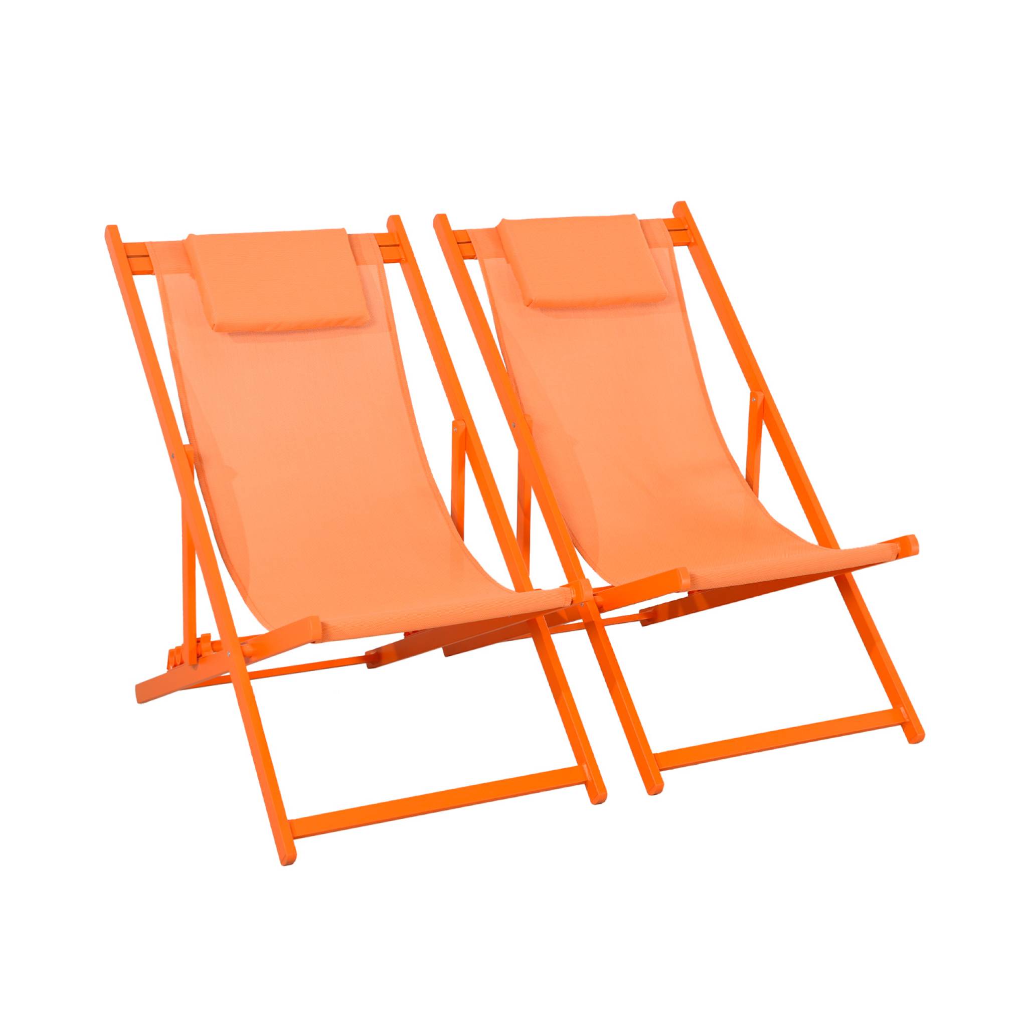 sweeek - Tumbona de aluminio multi posiciones, set de 2, Gaia, Verde, 99x88.5x58 cm