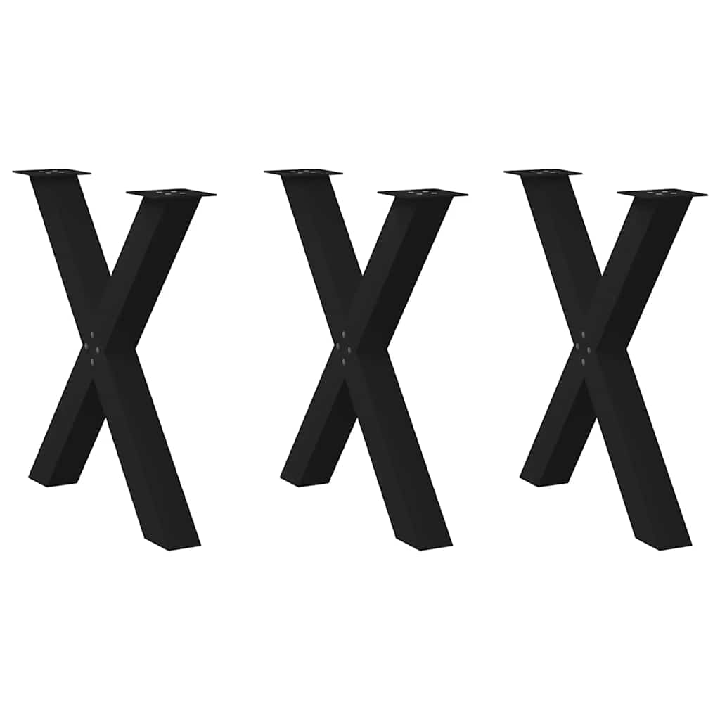 vidaXL Patas para mesa de comedor en forma de X (3 unidades) 70 x (72-73) cm, acero