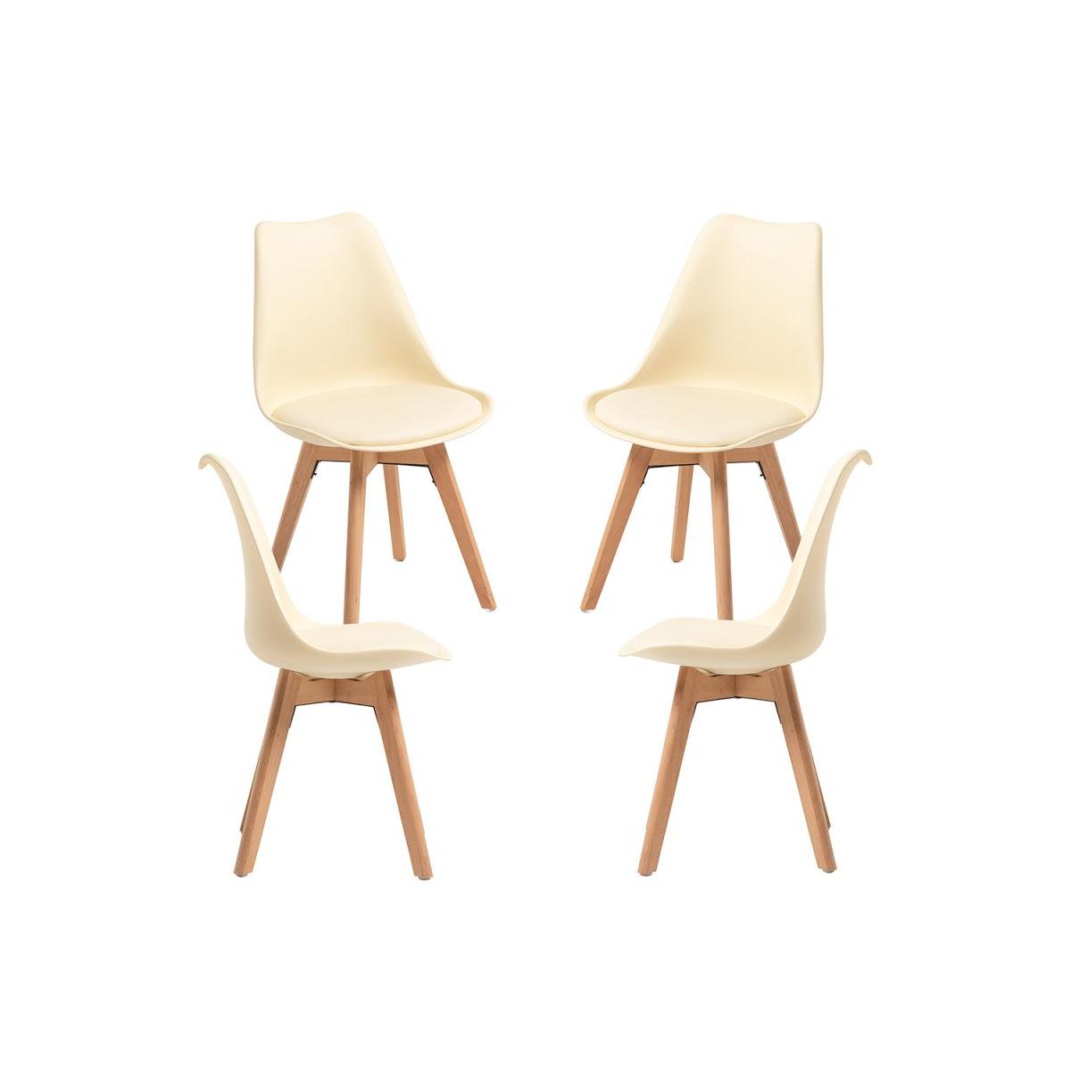 Regalos Miguel - Packs Sillas Comedor - Pack 4 Sillas Synk Basic - Marfil