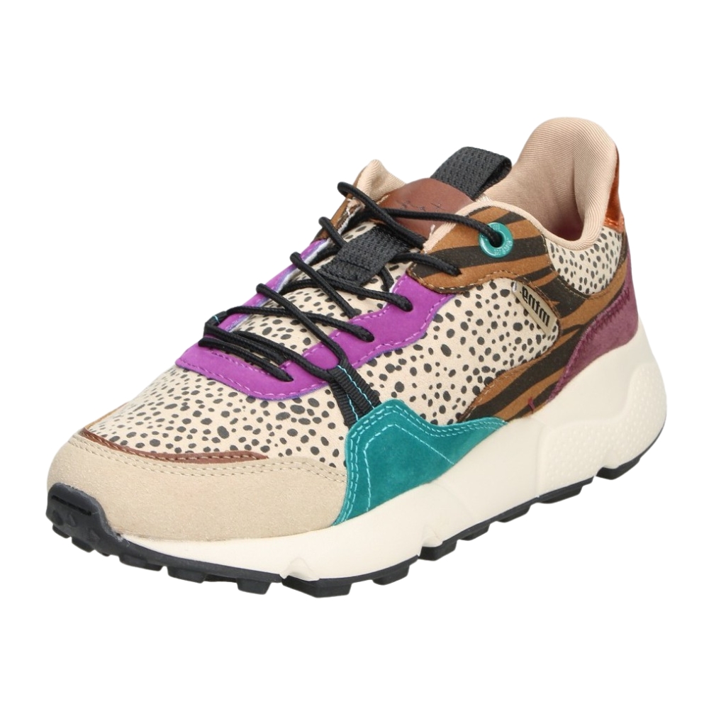 Zapatillas Deportivas Mustang Modelo Climb Estilo Retro Casual Con Estampado De Leopardo Punteado Y Plataforma Para Mujer, Tonos Multicolor