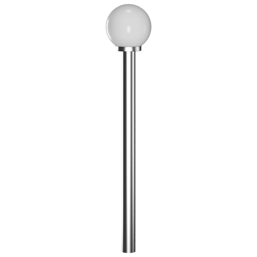 vidaXL Lámpara de Poste Jardín de Bola Acero Inoxidable Bolardo Luz Exterior Cantidad de bombillas 1 lámpara, 2 lámparas, 3 lámparas