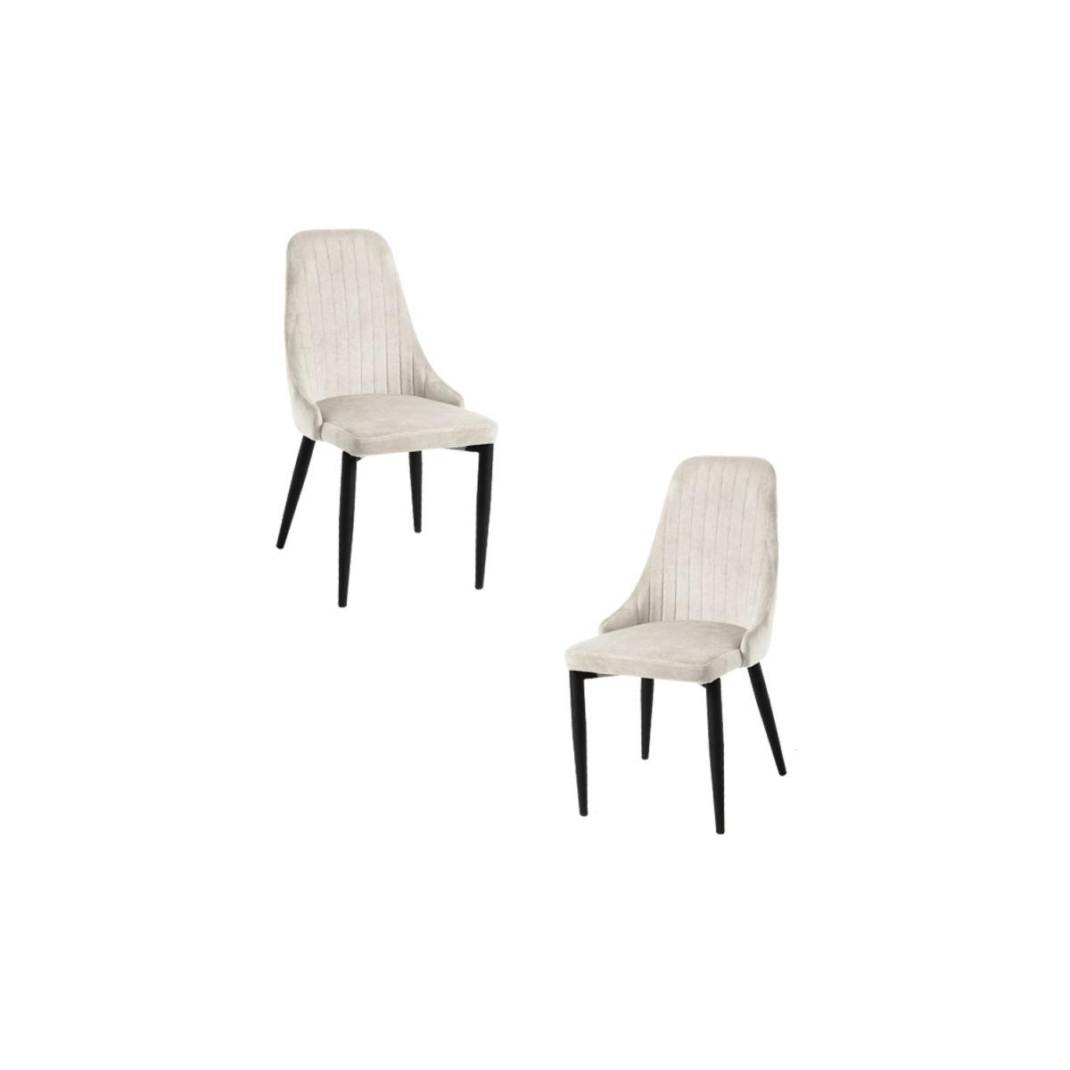 Regalos Miguel - Packs Sillas Comedor - Pack 2 Sillas Kan Terciopelo - Beige