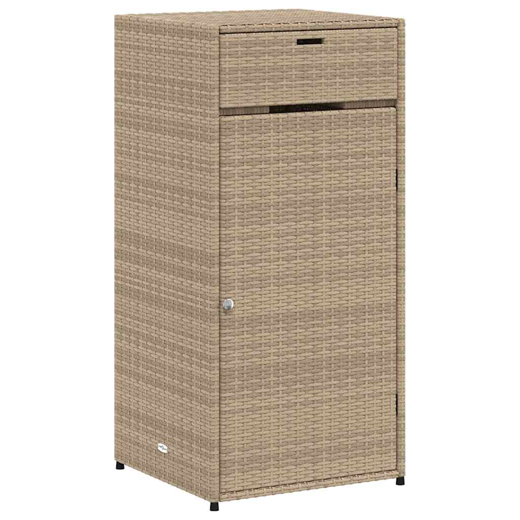 vidaXL Armario de almacenaje de jardín ratán PE beige 55x55x111 cm