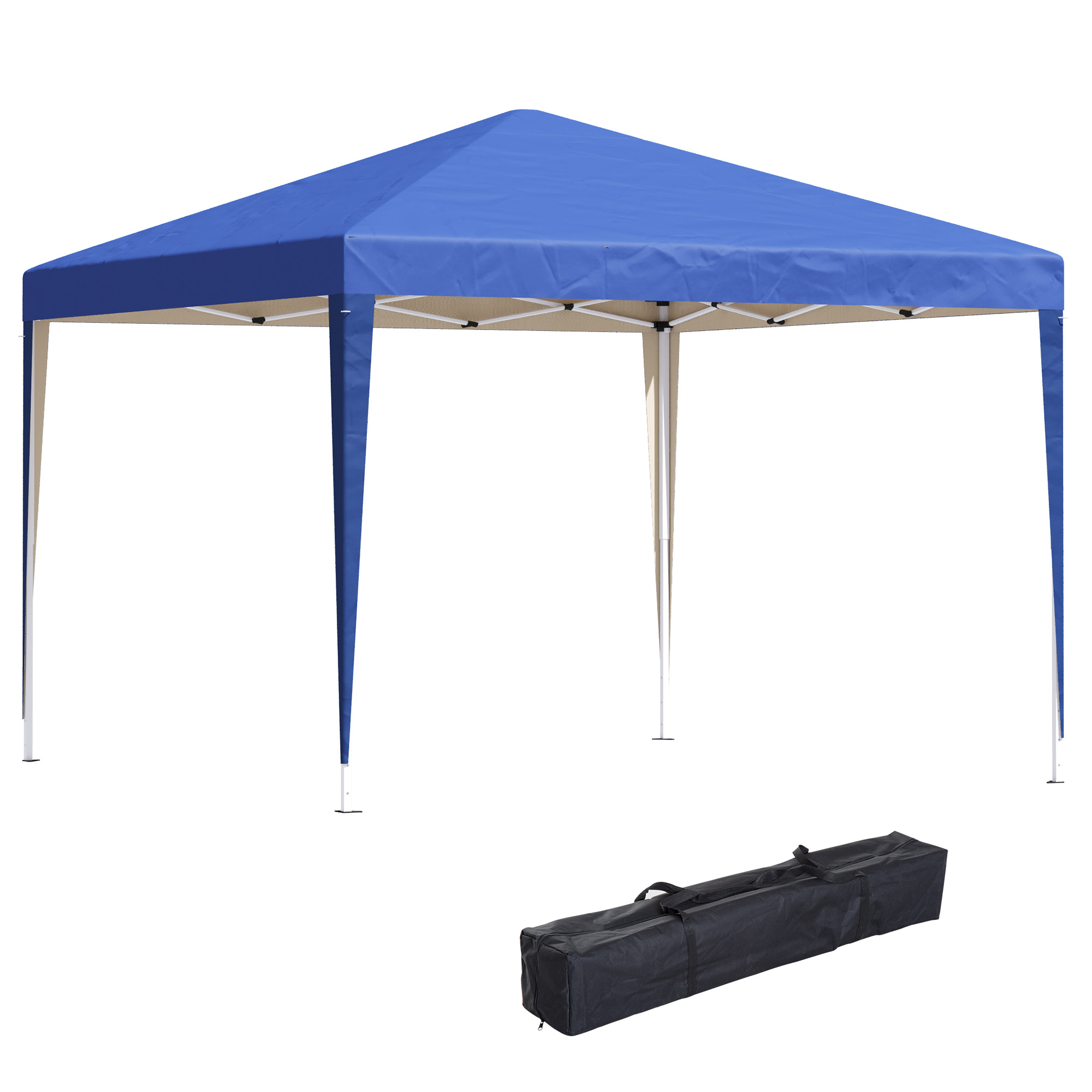 Outsunny Carpa Plegable 3x3 m Cenador de Jardín Gazebo con Bolsa de Transporte Altura Ajustable en 3 Niveles Anti-UV e Impermeable para Terraza Patio Playa Verde