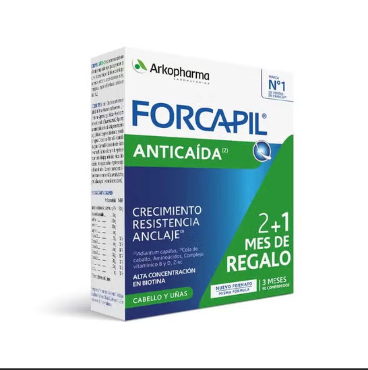 Arkopharma Forcapil Anticaída (90 Comprimidos) - PACK AHORRO 3 MESES (2+1 GRATIS) con Aminoácidos, Zinc y Vitamina B6