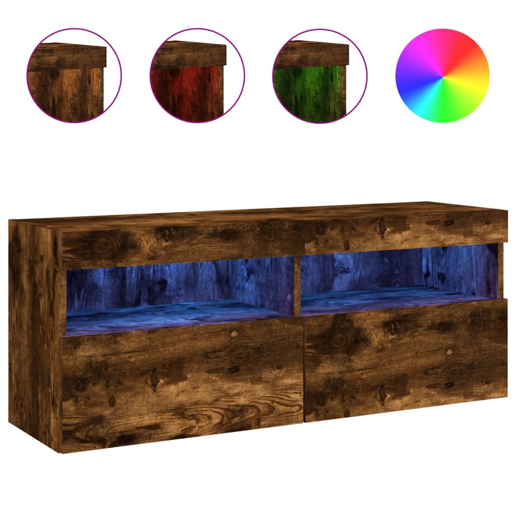 vidaXL Mueble de TV de pared con luces LED 100x30x40 cm, Mueble de Salon, Mueble TV, Mueble TV salon, Mesa de TV, Mueble tele