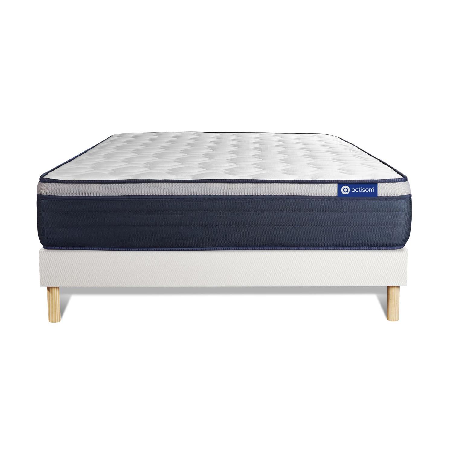 Pack colchón Actilatex max 140x210cm + Somier multiláminas, Látex y espuma viscoelástica, 7 zonas de confort