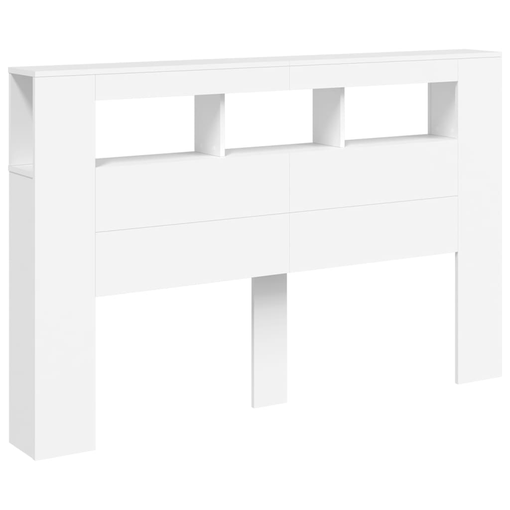 vidaXL Cabecero con LED madera de ingeniería blanco 160x18,5x103,5 cm