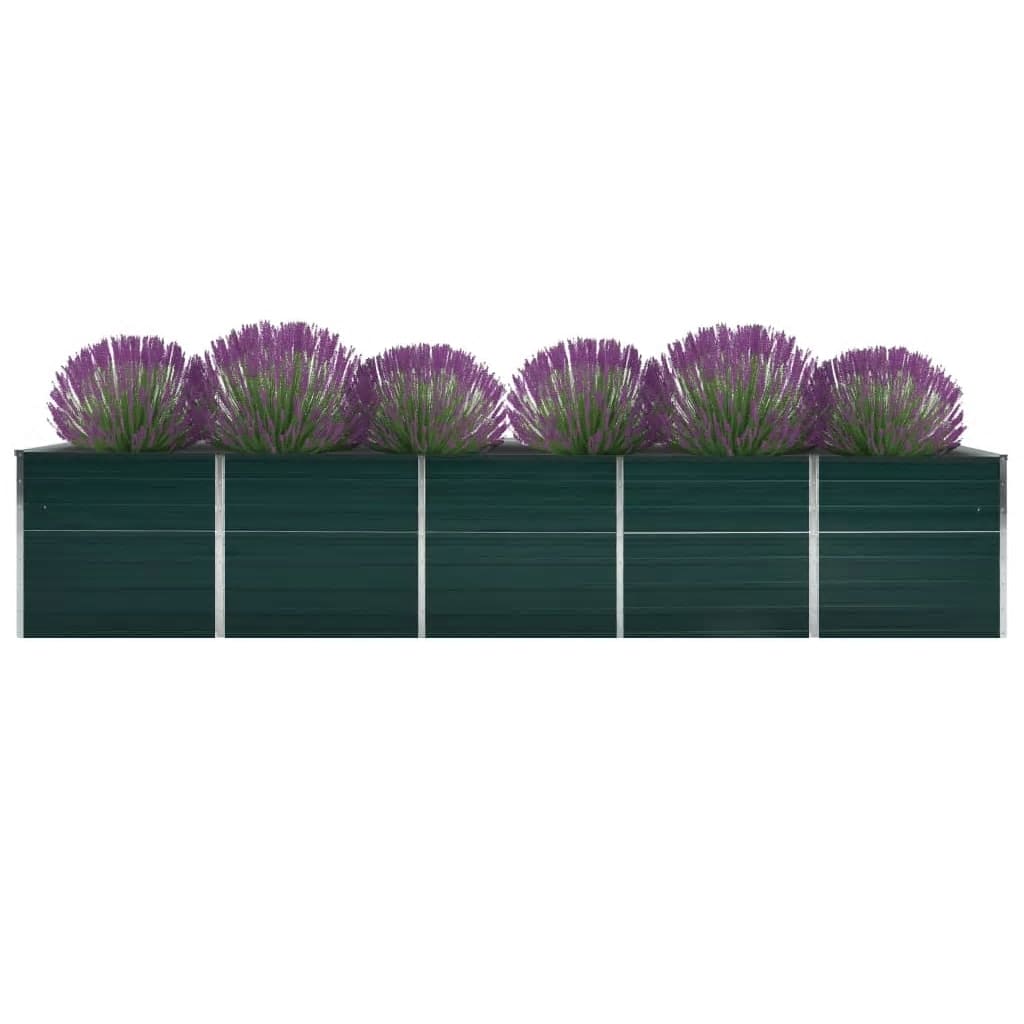 vidaXL Arriate de acero galvanizado verde dimensiones 240 x 80 x 77 cm,  240 x 80 x 45 cm,  100 x 40 x 45 cm y mas